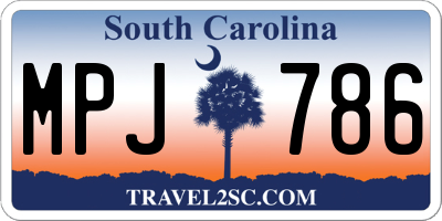 SC license plate MPJ786