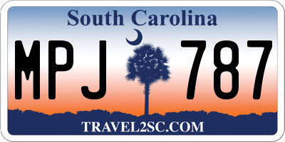 SC license plate MPJ787