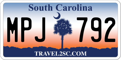 SC license plate MPJ792