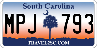 SC license plate MPJ793