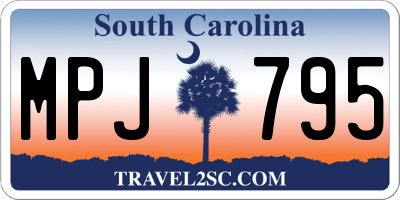 SC license plate MPJ795