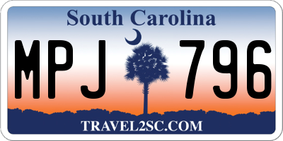 SC license plate MPJ796