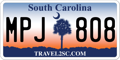 SC license plate MPJ808