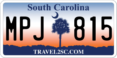 SC license plate MPJ815
