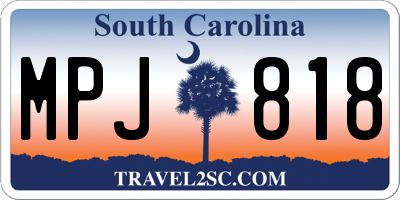 SC license plate MPJ818