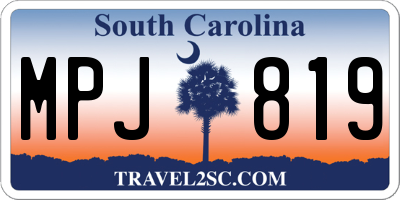 SC license plate MPJ819