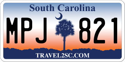 SC license plate MPJ821