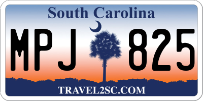SC license plate MPJ825