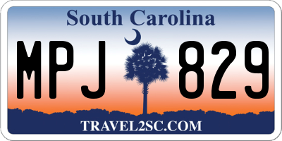 SC license plate MPJ829