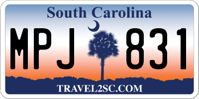 SC license plate MPJ831