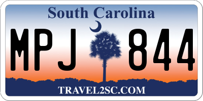 SC license plate MPJ844