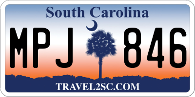 SC license plate MPJ846