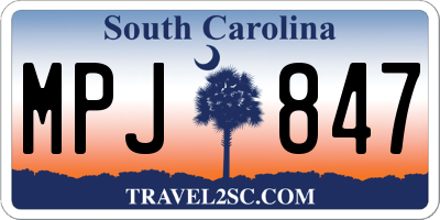SC license plate MPJ847
