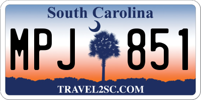 SC license plate MPJ851