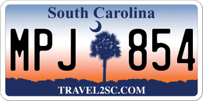 SC license plate MPJ854