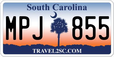 SC license plate MPJ855