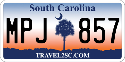 SC license plate MPJ857