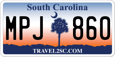 SC license plate MPJ860