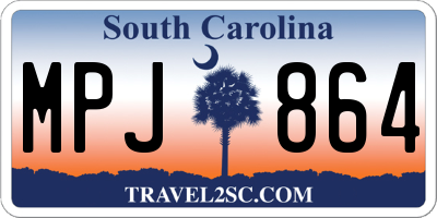 SC license plate MPJ864