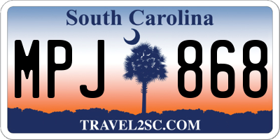 SC license plate MPJ868