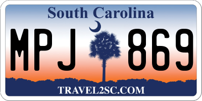 SC license plate MPJ869