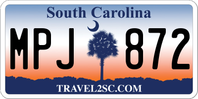 SC license plate MPJ872