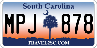 SC license plate MPJ878