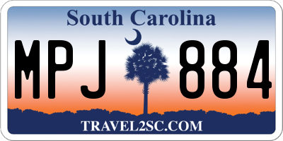 SC license plate MPJ884