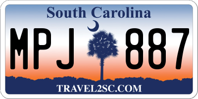 SC license plate MPJ887