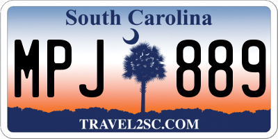SC license plate MPJ889