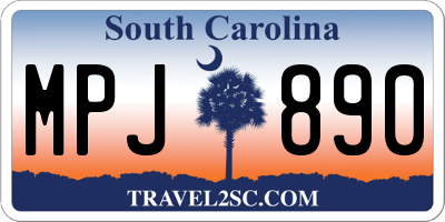 SC license plate MPJ890