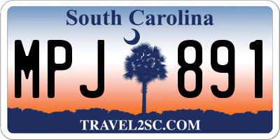 SC license plate MPJ891