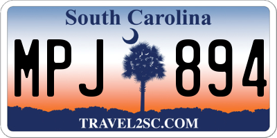 SC license plate MPJ894