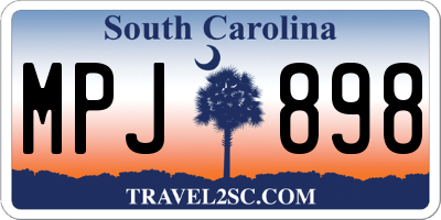 SC license plate MPJ898
