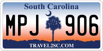 SC license plate MPJ906