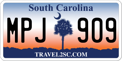 SC license plate MPJ909