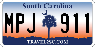 SC license plate MPJ911
