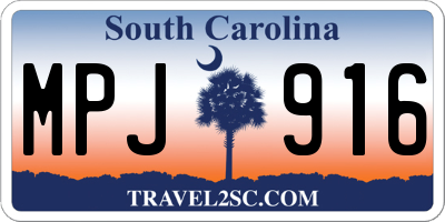 SC license plate MPJ916