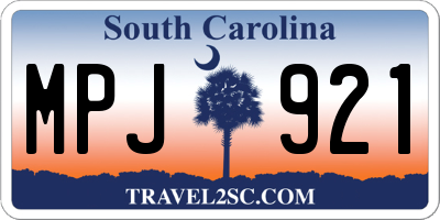 SC license plate MPJ921