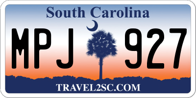 SC license plate MPJ927