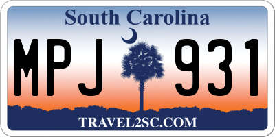 SC license plate MPJ931