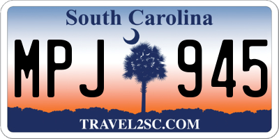 SC license plate MPJ945