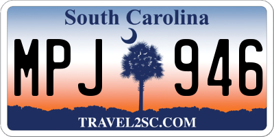 SC license plate MPJ946