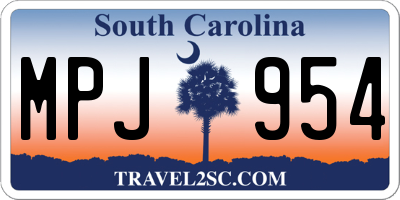 SC license plate MPJ954