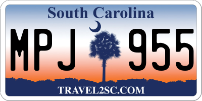 SC license plate MPJ955