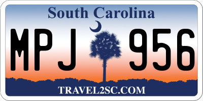 SC license plate MPJ956