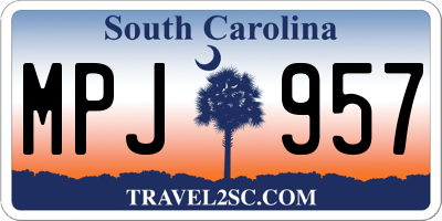 SC license plate MPJ957