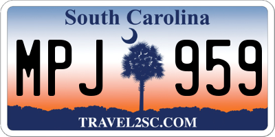 SC license plate MPJ959