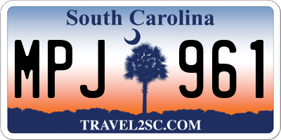 SC license plate MPJ961