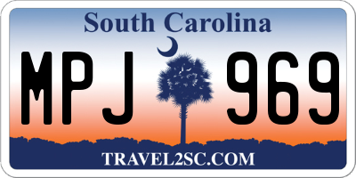SC license plate MPJ969